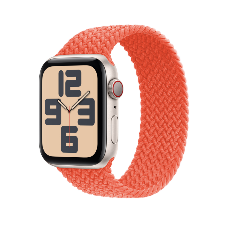 Electric Orange Braided Solo Loop for Apple Watch - Full View
