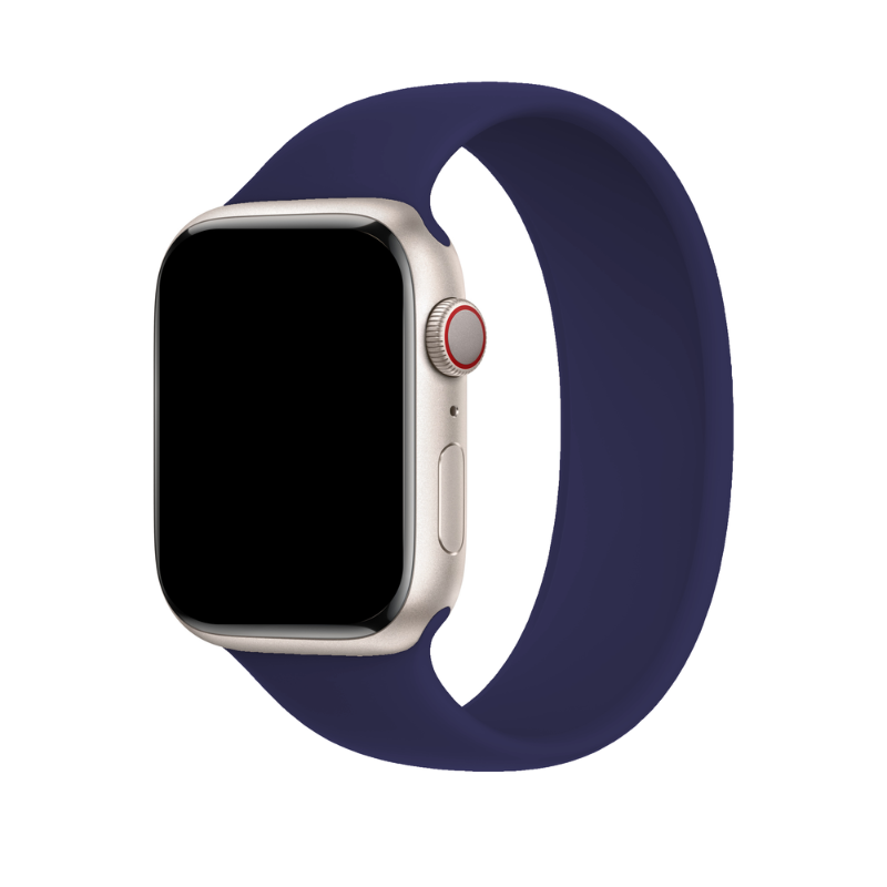 Blue Silicone Solo Loop for Apple Watch Side View