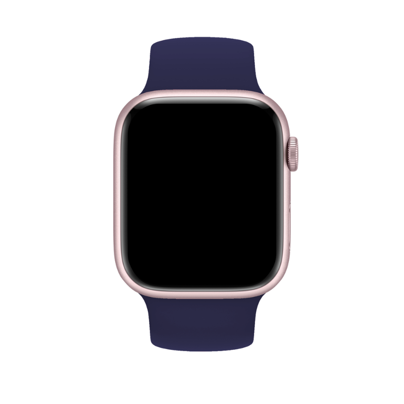 Blue Silicone Solo Loop for Apple Watch Front View