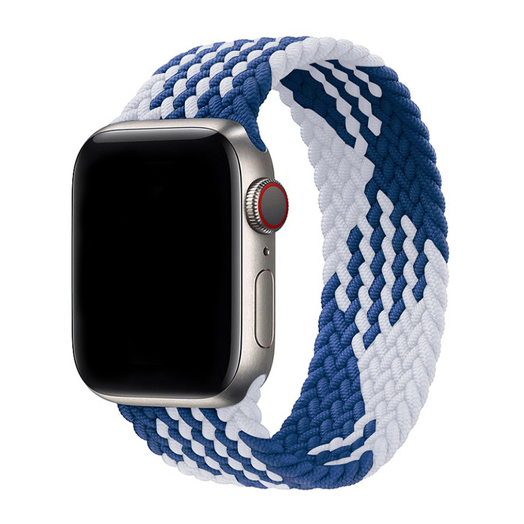 Blue & White Twist Braided Solo Loop Apple Watch Straps