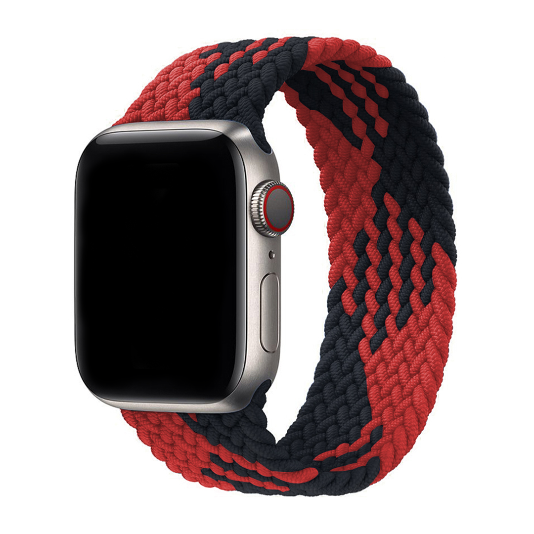 Red & Black Twist Braided Solo Loop Apple Watch Straps