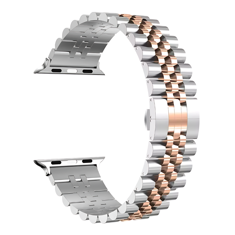 Silver & Rose Gold Jubilee Band for Apple Watch Side View