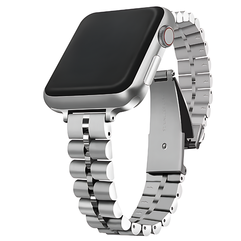 Silver Slim Jubilee Band for Apple Watch Front View