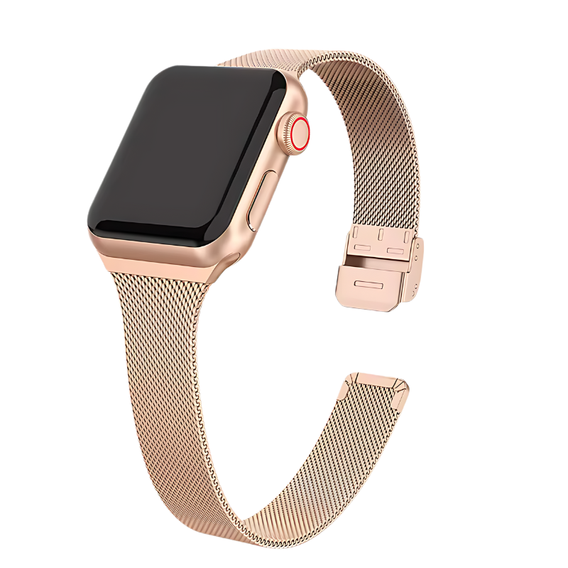 Rose Gold Slim Milanese for Apple Watch Open View
