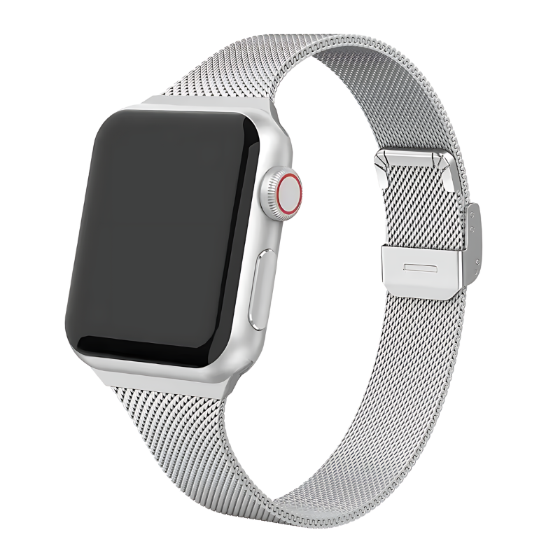 Silver Slim Milanese for Apple Watch Close View