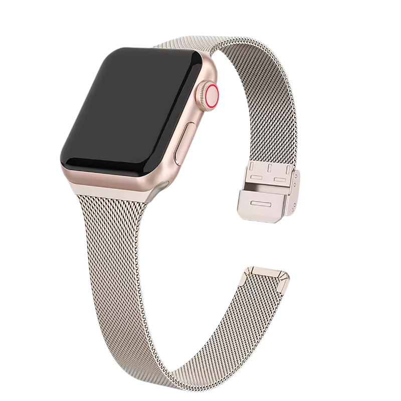 Vintage Gold Slim Milanese for Apple Watch Open View