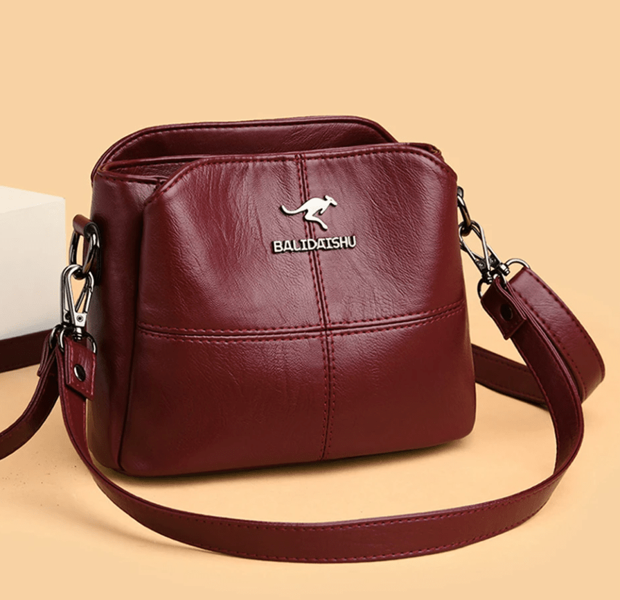 Bally-Inspired Leather Handbag – Structured 9 × 7 × 5-Inch Design