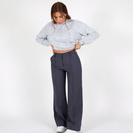 Beau Women’s High-Waisted Straight-Leg Pants – Stretch Business-Casual Trousers