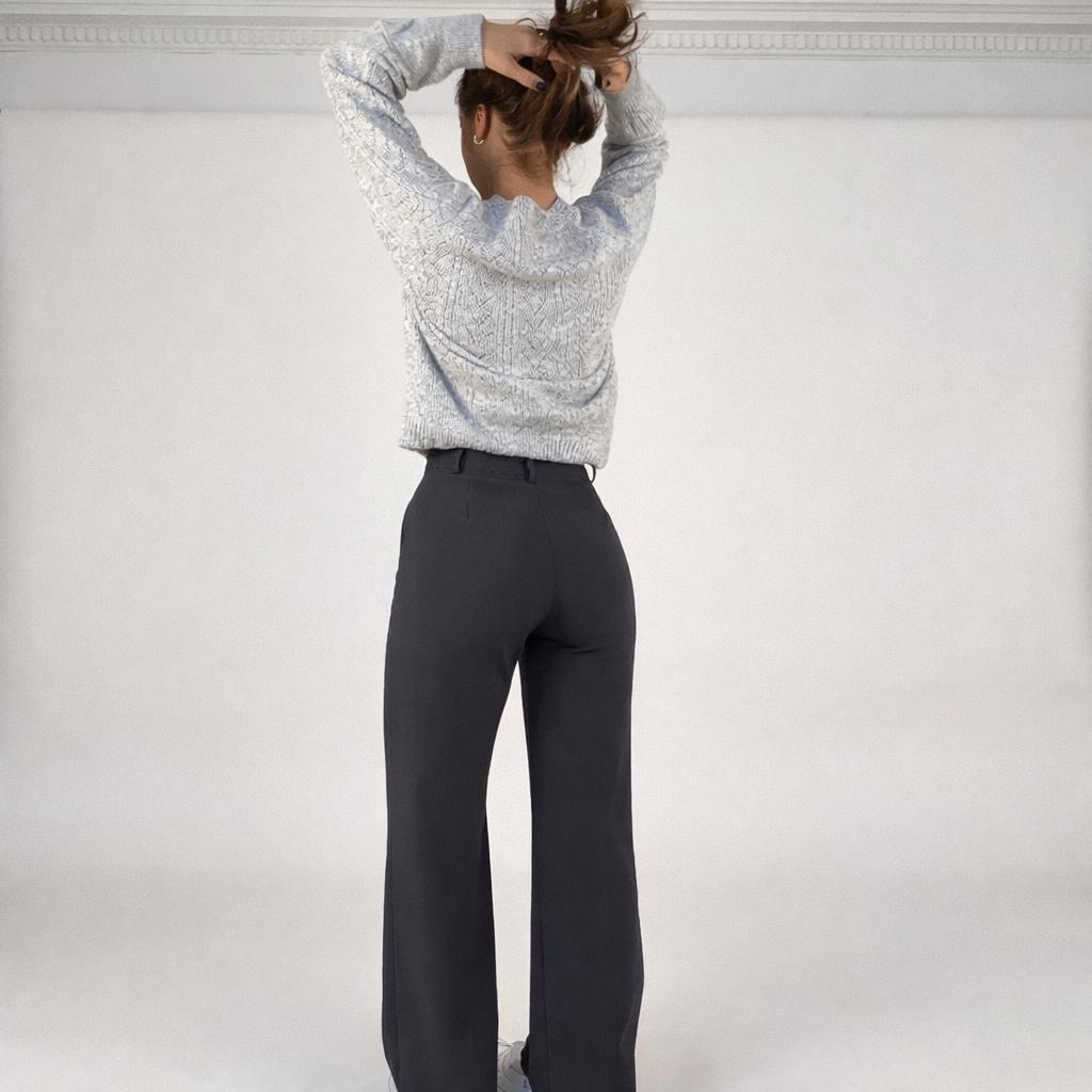 Beau Women’s High-Waisted Straight-Leg Pants – Stretch Business-Casual Trousers