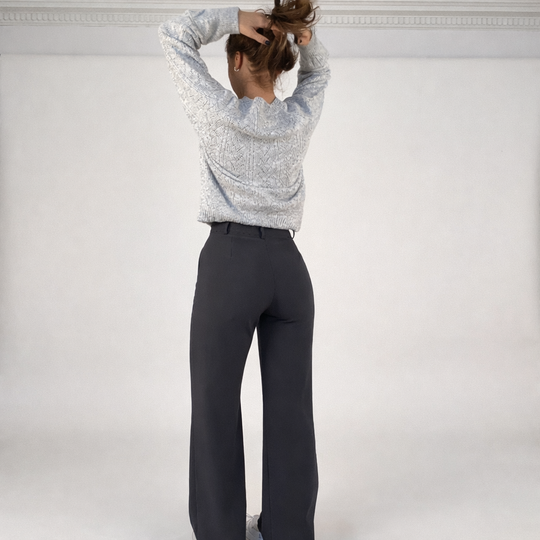 Beau Women’s High-Waisted Straight-Leg Pants – Stretch Business-Casual Trousers