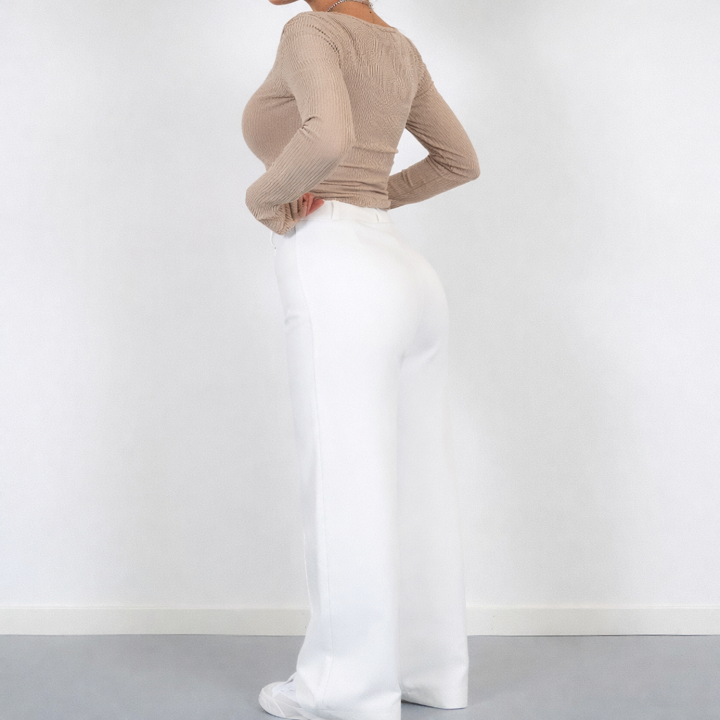 Beau Women’s High-Waisted Straight-Leg Pants – Stretch Business-Casual Trousers