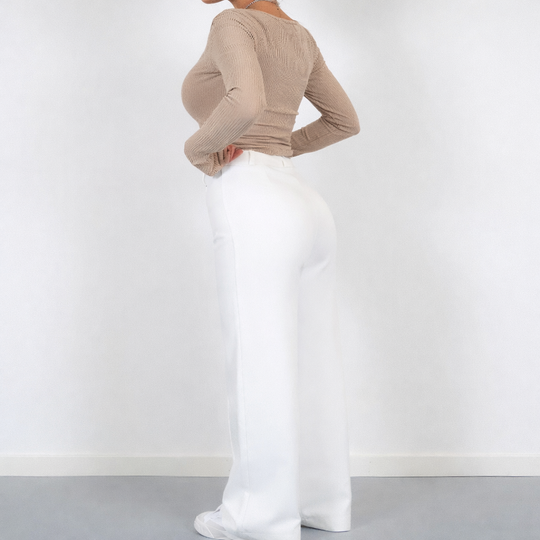 Beau Women’s High-Waisted Straight-Leg Pants – Stretch Business-Casual Trousers