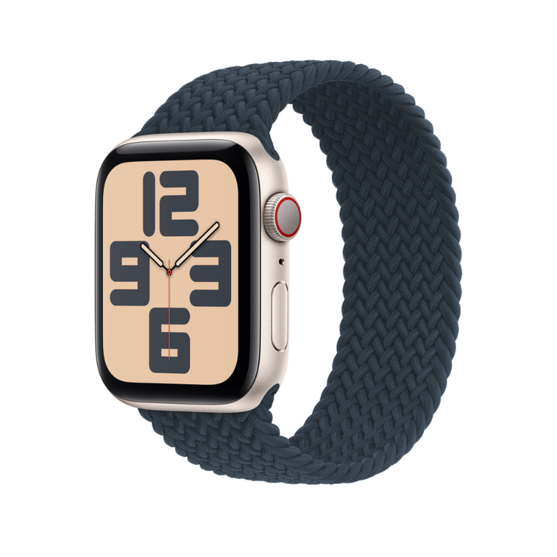 Abyss Blue Braided Solo Loop Apple Watch Straps - Full View