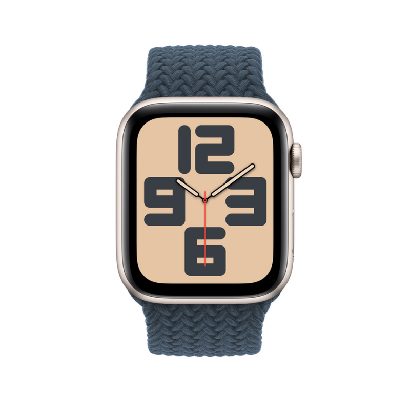 Abyss Blue Braided Solo Loop Apple Watch Straps - Side View