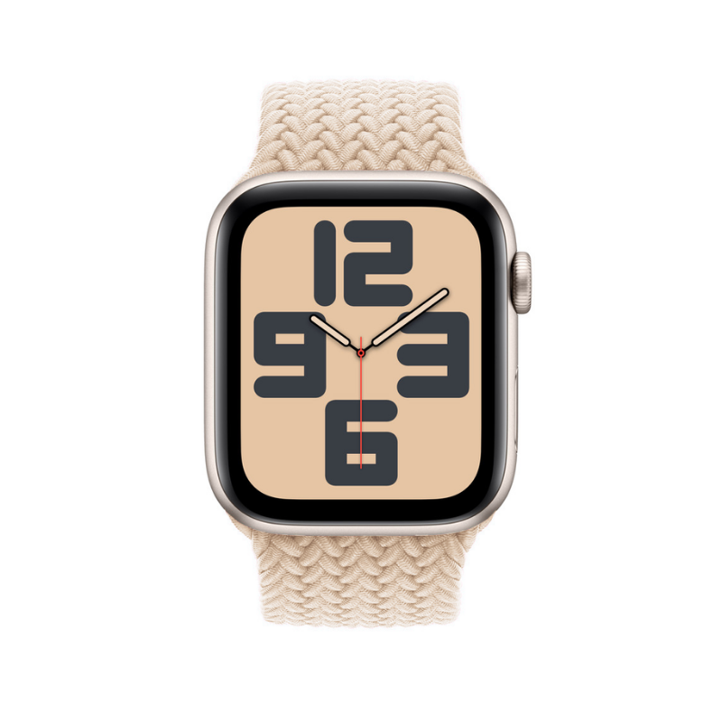 Beige Braided Solo Loop Apple Watch Straps - Side View