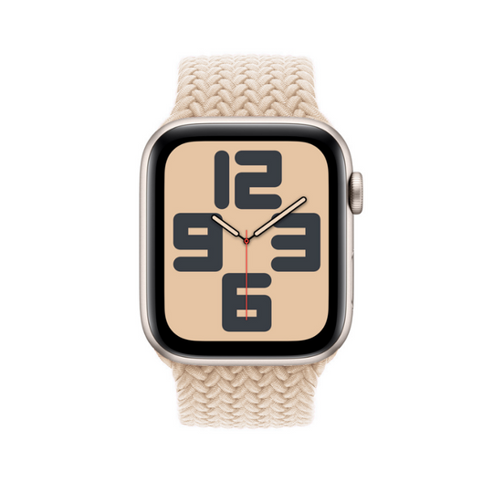 Beige Braided Solo Loop Apple Watch Straps - Side View