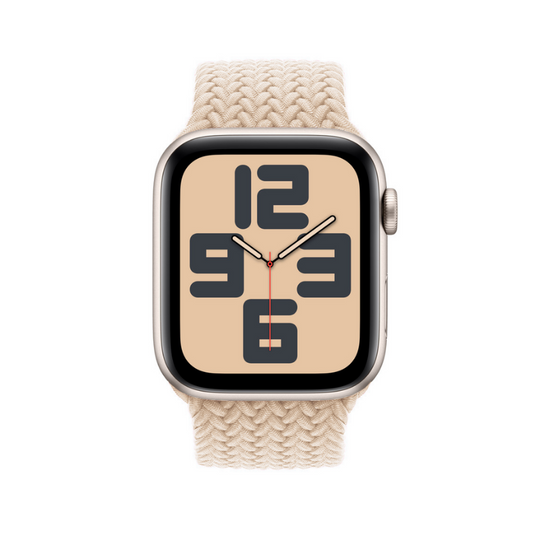 Beige Braided Solo Loop for Apple Watch - Side View