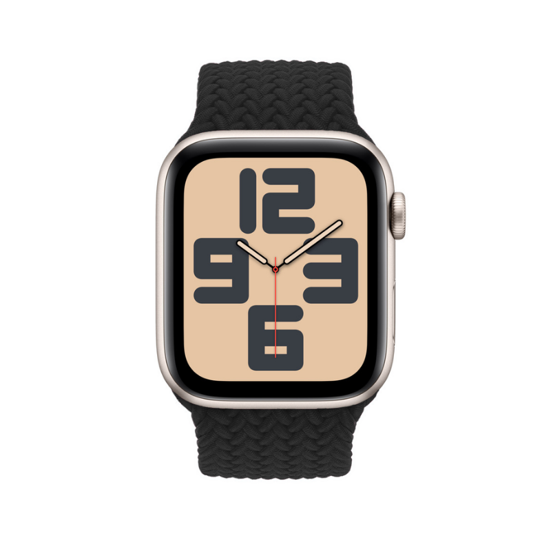 Black Braided Solo Loop Apple Watch Straps - Side View