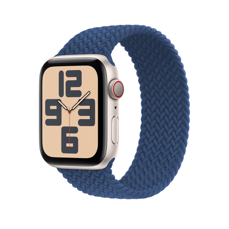 Blue Braided Solo Loop Apple Watch Straps - Full View