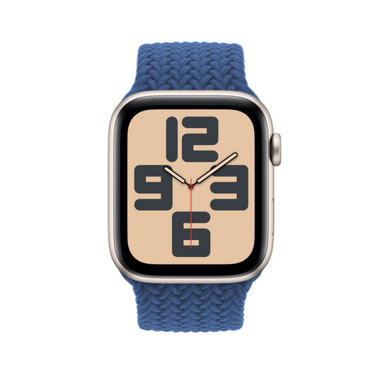 Blue Braided Solo Loop Apple Watch Straps - Side View