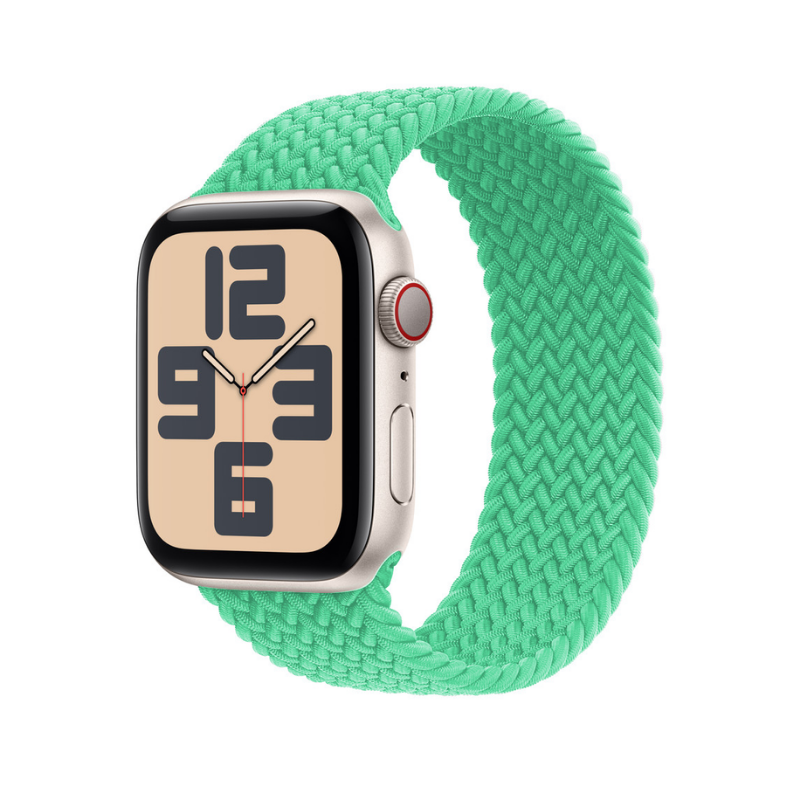 Bright Green Braided Solo Loop for Apple Watch - Full View