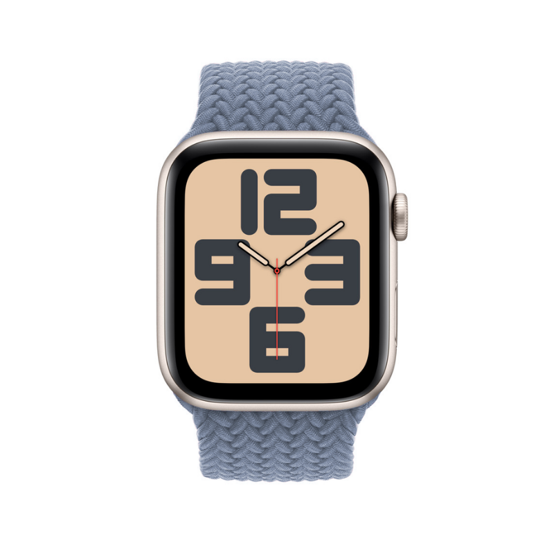 Cyan Braided Solo Loop Apple Watch Straps - Side View