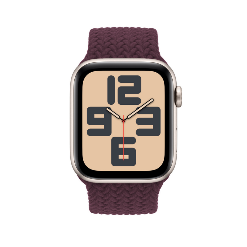 Dark Cherry Braided Solo Loop Apple Watch Straps - Side View