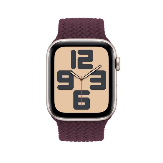 Dark Cherry Braided Solo Loop Apple Watch Straps - Side View