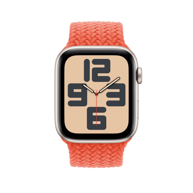 Electric Orange Braided Solo Loop for Apple Watch - Side View
