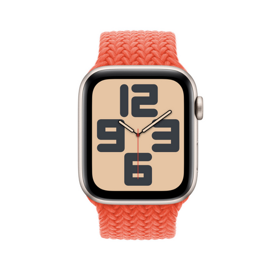 Electric Orange Braided Solo Loop for Apple Watch - Side View