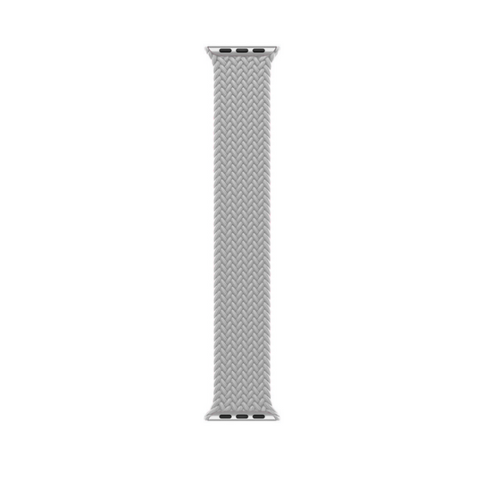 Pearl White Braided Solo Loop Apple Watch Straps - Band View