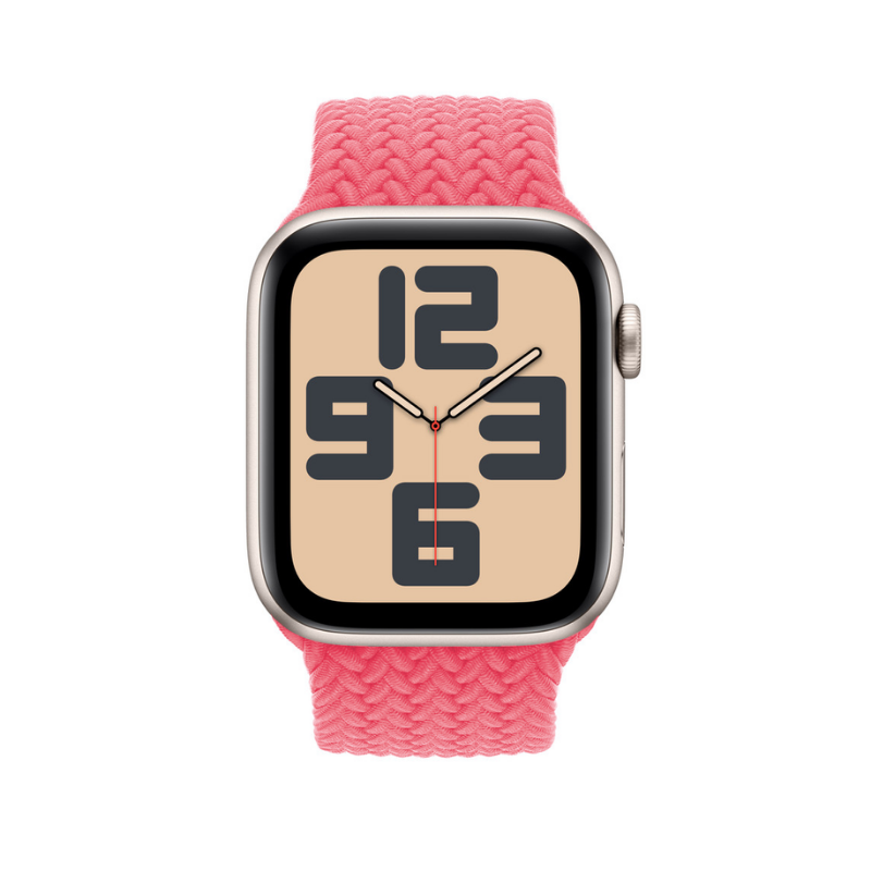 Pink Braided Solo Loop for Apple Watch - Side View