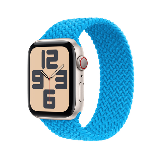Sky Blue Braided Solo Loop Apple Watch Straps - Full View