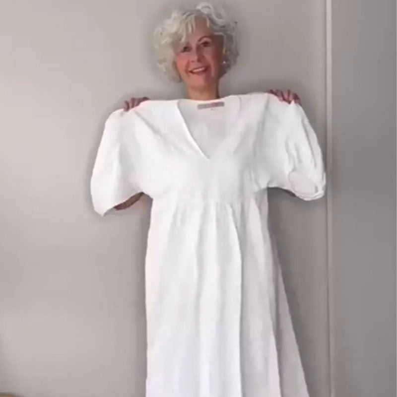 Comfortable Flowing V-Neck Midi Dress