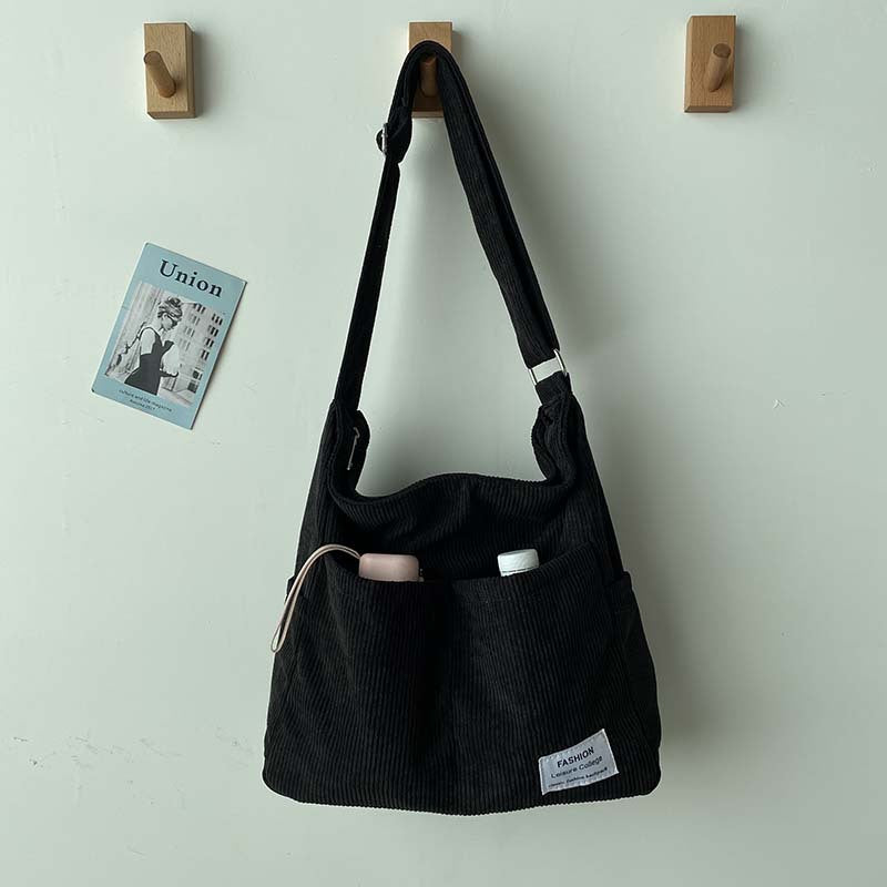 Corduroy Crossbody Bag – Lightweight Everyday Shoulder Bag