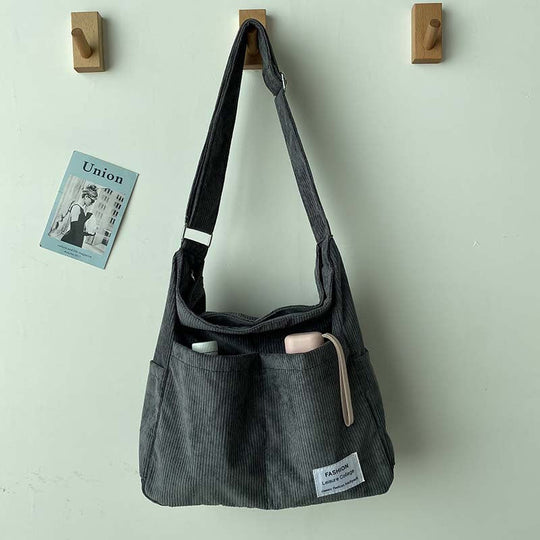 Corduroy Crossbody Bag – Lightweight Everyday Shoulder Bag