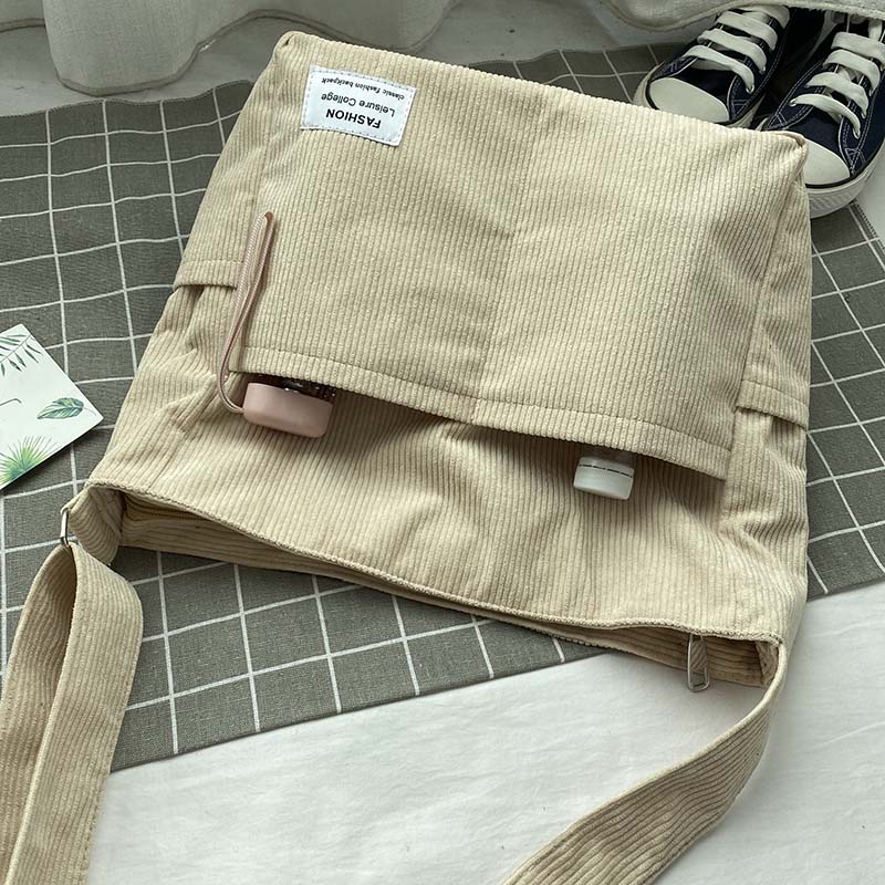Corduroy Crossbody Bag – Lightweight Everyday Shoulder Bag
