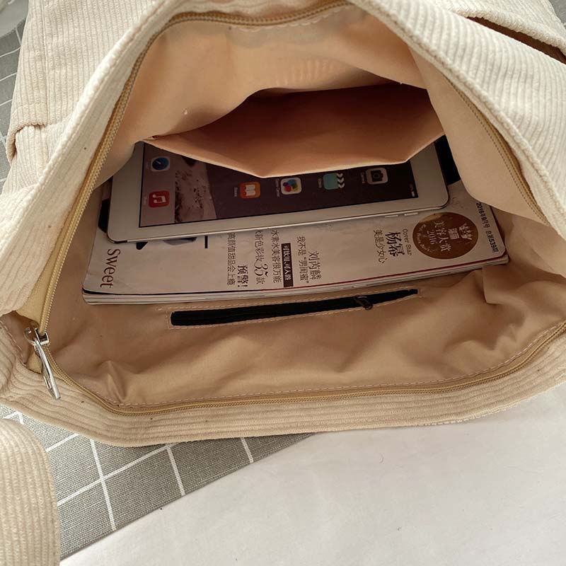 Corduroy Crossbody Bag – Lightweight Everyday Shoulder Bag