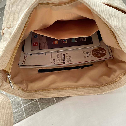 Corduroy Crossbody Bag – Lightweight Everyday Shoulder Bag