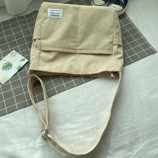 Corduroy Crossbody Bag – Lightweight Everyday Shoulder Bag
