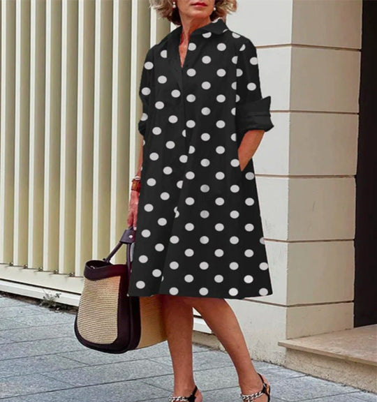 Cotton-Linen Button-Front Midi Shirt Dress
