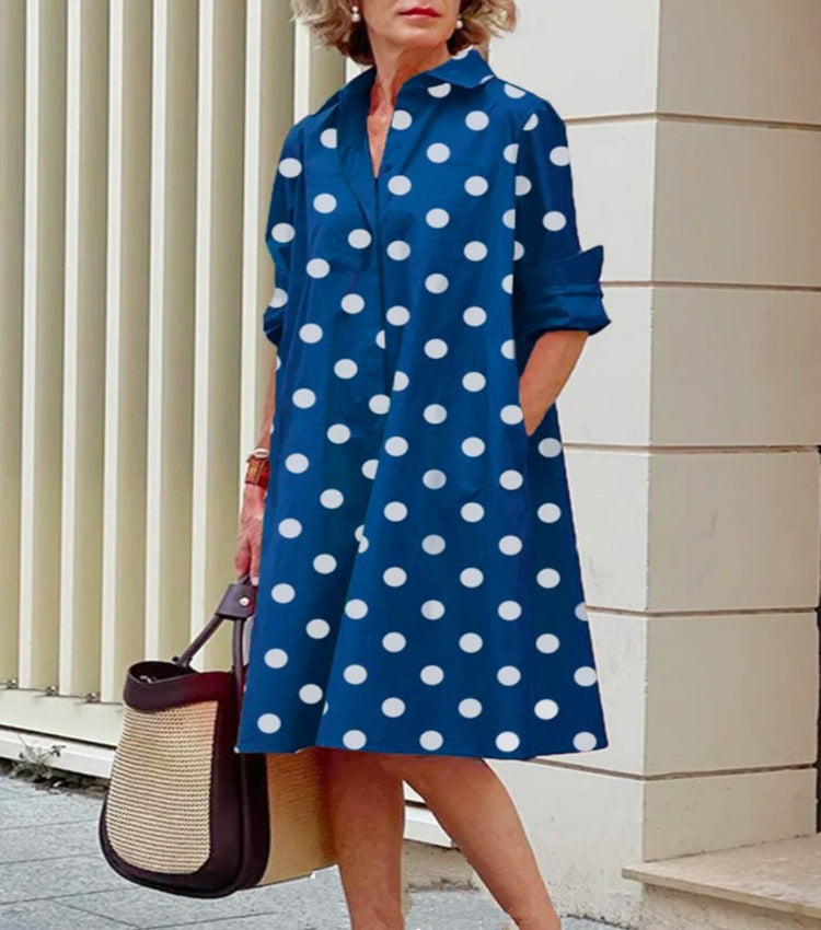 Cotton-Linen Button-Front Midi Shirt Dress