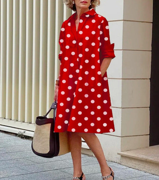 Cotton-Linen Button-Front Midi Shirt Dress