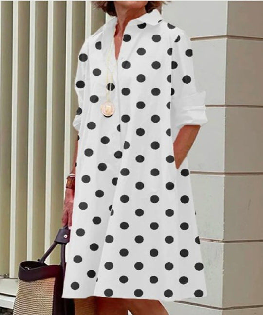 Cotton-Linen Button-Front Midi Shirt Dress