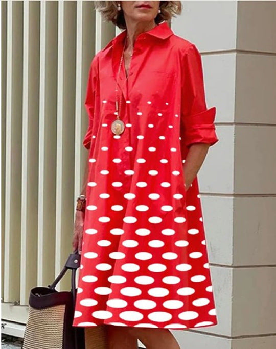 Cotton-Linen Button-Front Midi Shirt Dress