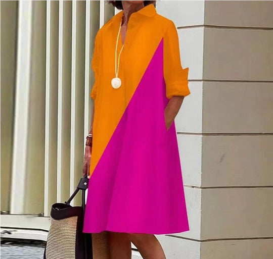 Cotton-Linen Button-Front Midi Shirt Dress