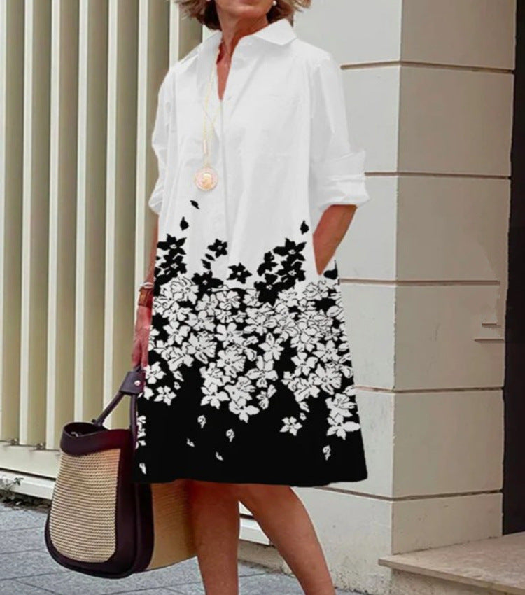 Cotton-Linen Button-Front Midi Shirt Dress