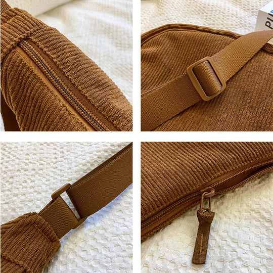 Elegant Corduroy Crossbody Bag – Spacious 34 cm Design