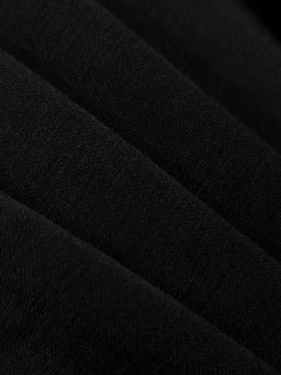 Elegant Puff-Sleeve Maxi Dress – Button Details and Side Slit