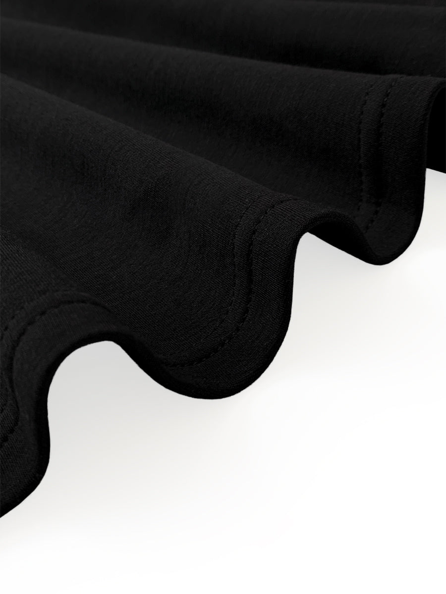 Elegant Puff-Sleeve Maxi Dress – Button Details and Side Slit